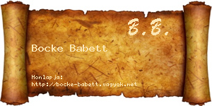 Bocke Babett névjegykártya